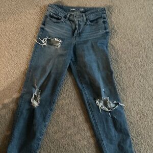Old Navy Ripped Straight Leg Jeans - Dark Blue